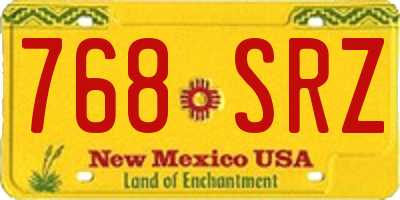 NM license plate 768SRZ