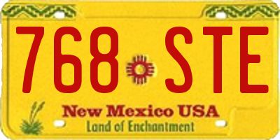 NM license plate 768STE
