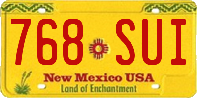 NM license plate 768SUI