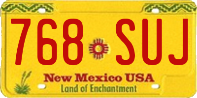 NM license plate 768SUJ