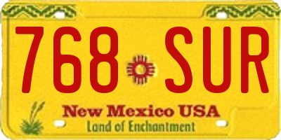 NM license plate 768SUR