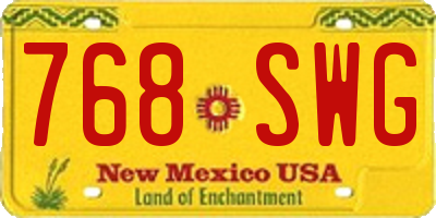 NM license plate 768SWG