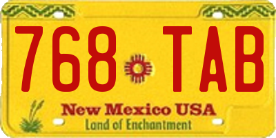 NM license plate 768TAB