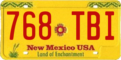 NM license plate 768TBI