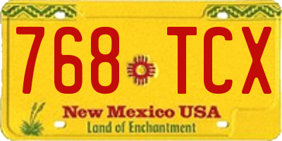 NM license plate 768TCX