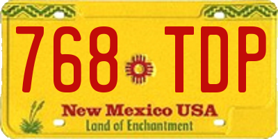 NM license plate 768TDP