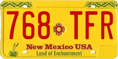 NM license plate 768TFR