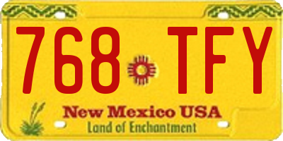 NM license plate 768TFY