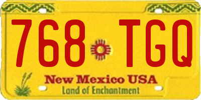 NM license plate 768TGQ