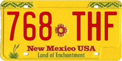 NM license plate 768THF