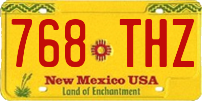 NM license plate 768THZ