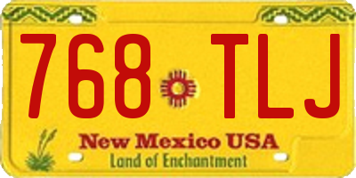 NM license plate 768TLJ