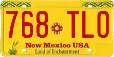 NM license plate 768TLO