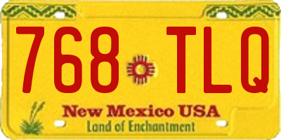 NM license plate 768TLQ