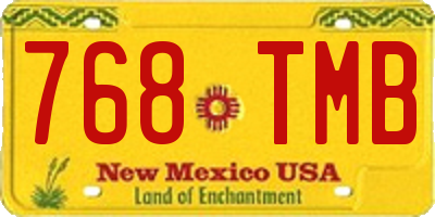 NM license plate 768TMB