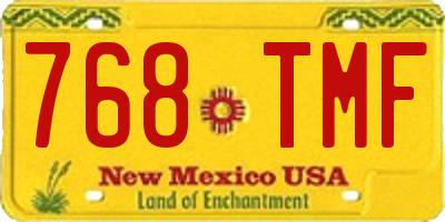 NM license plate 768TMF
