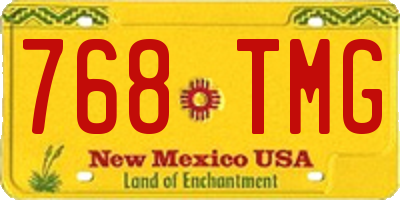 NM license plate 768TMG