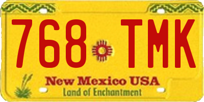 NM license plate 768TMK