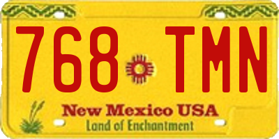 NM license plate 768TMN