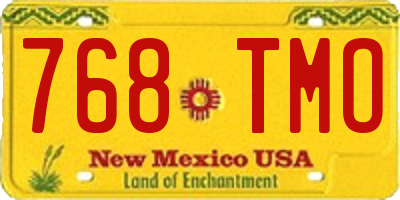 NM license plate 768TMO