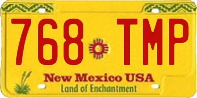 NM license plate 768TMP
