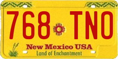 NM license plate 768TNO