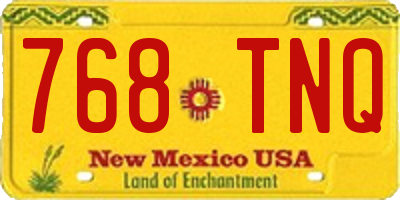 NM license plate 768TNQ