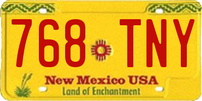 NM license plate 768TNY