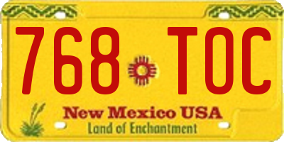 NM license plate 768TOC