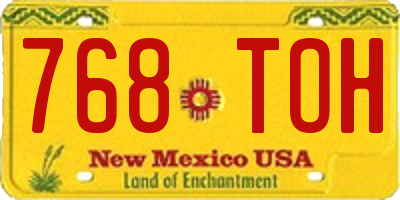NM license plate 768TOH