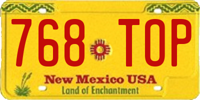 NM license plate 768TOP