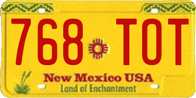 NM license plate 768TOT
