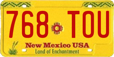 NM license plate 768TOU