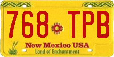 NM license plate 768TPB