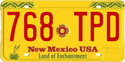 NM license plate 768TPD