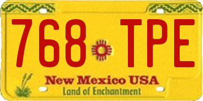 NM license plate 768TPE