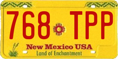 NM license plate 768TPP