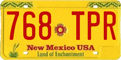 NM license plate 768TPR