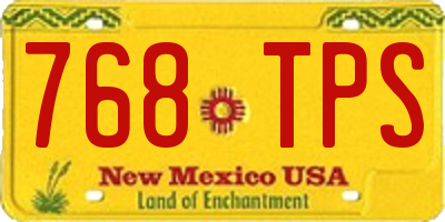 NM license plate 768TPS