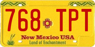 NM license plate 768TPT