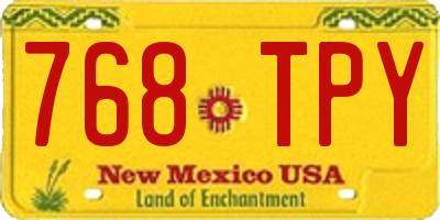 NM license plate 768TPY