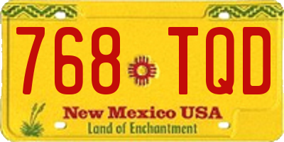 NM license plate 768TQD