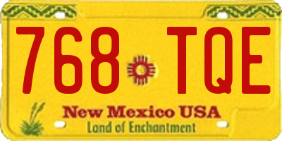 NM license plate 768TQE