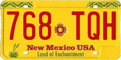NM license plate 768TQH