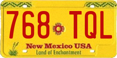NM license plate 768TQL