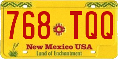 NM license plate 768TQQ