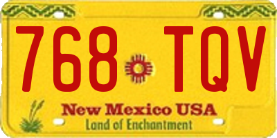 NM license plate 768TQV