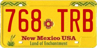 NM license plate 768TRB