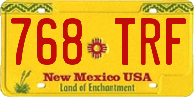 NM license plate 768TRF