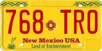 NM license plate 768TRO